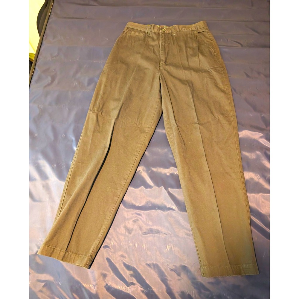 Crossroads Khakis Pants Womens 10P Brown Cotton Twill Pleated Straight 5229 NWT
